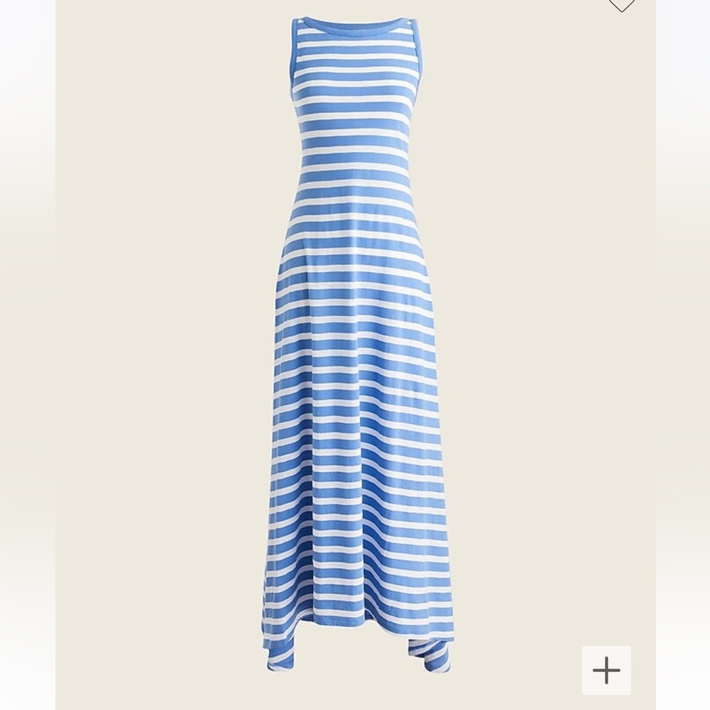 J Crew Boatneck vintage cotton maxi dress in stripe, Size medium